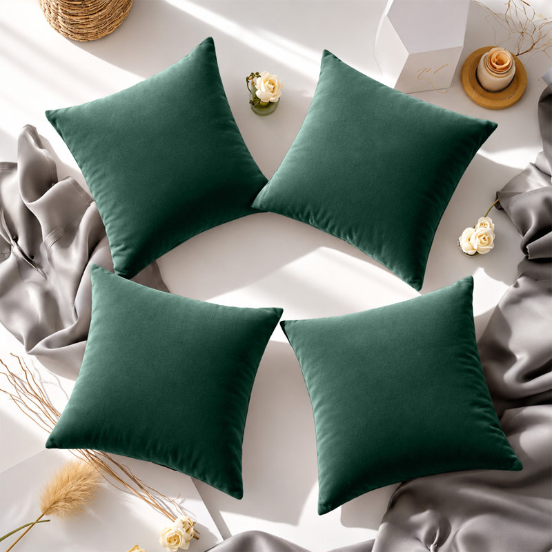 Soft Premium Microfiber Dyed Cushion Cover, EMERALD