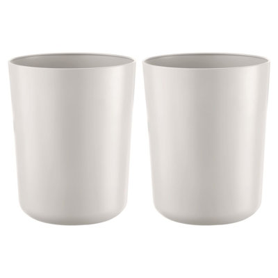 iDesign Small Steel Round Bathroom Trash Can - Ideal for Primary and Guest Bathroom or Home Office