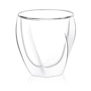 JoyJolt Lacey 10 oz Double Wall Whiskey Glasses, Set of 2 JG10235