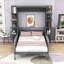 Grand lit escamotable en bois avec canapé-1015395944