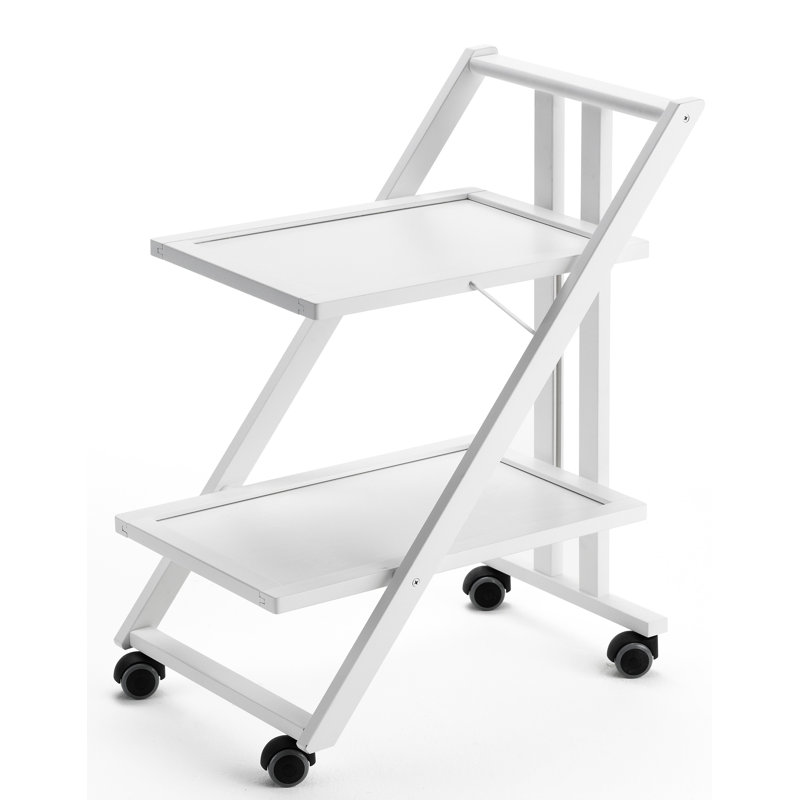 Braden Solid Wood Bar Cart, White