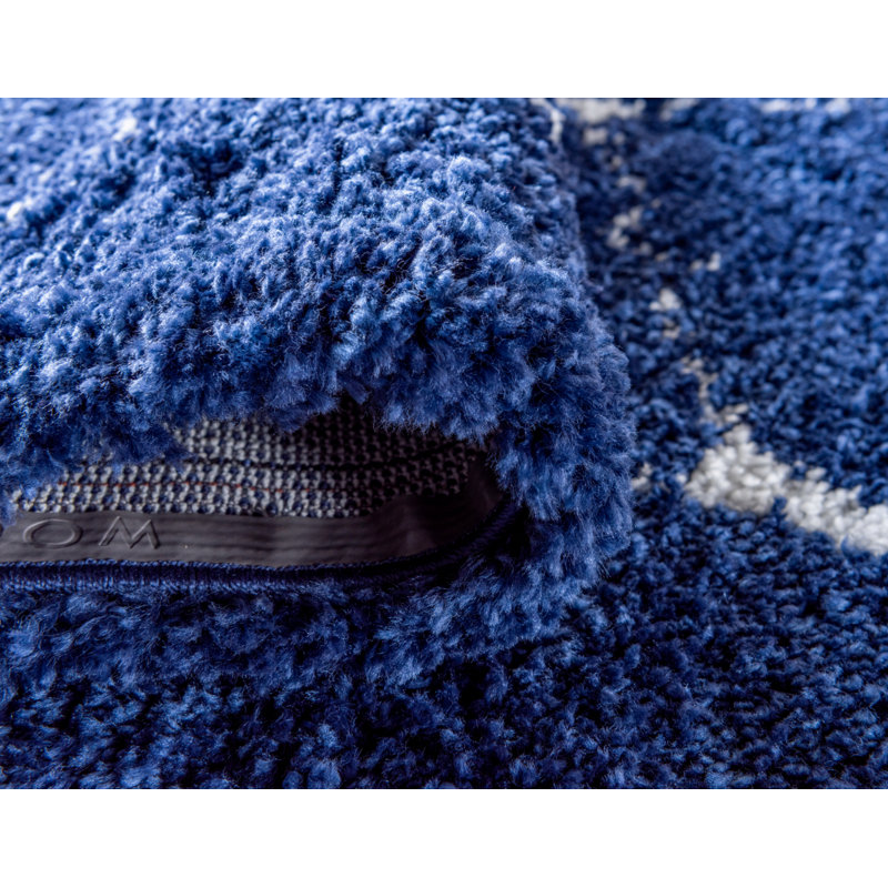 Geometric Shag Area Rug, Round 152cm