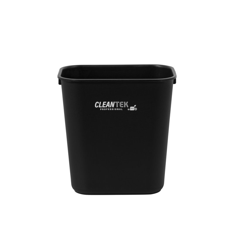 Poubelle rectangulaire en plastique noir de 1 pte de 1 pte, poubelle de bureau compacte et noire, 13 gallons, Noir
