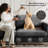 84" Corduory Sofa Upholstered Square Arm Cloud Couch-1221352566