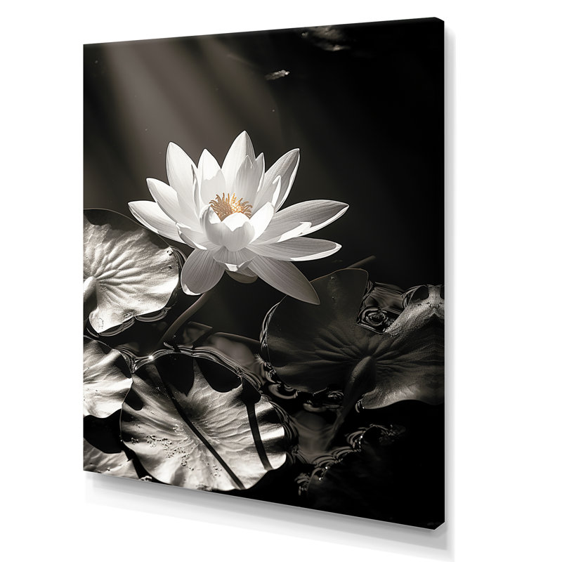 Lotus dans la jungle sur toile, H 32 po x l 16 po x P 1 po, Toile tendue
