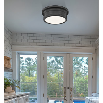 Mafalda 12 inch Matte Black 1 Light Flush Mount