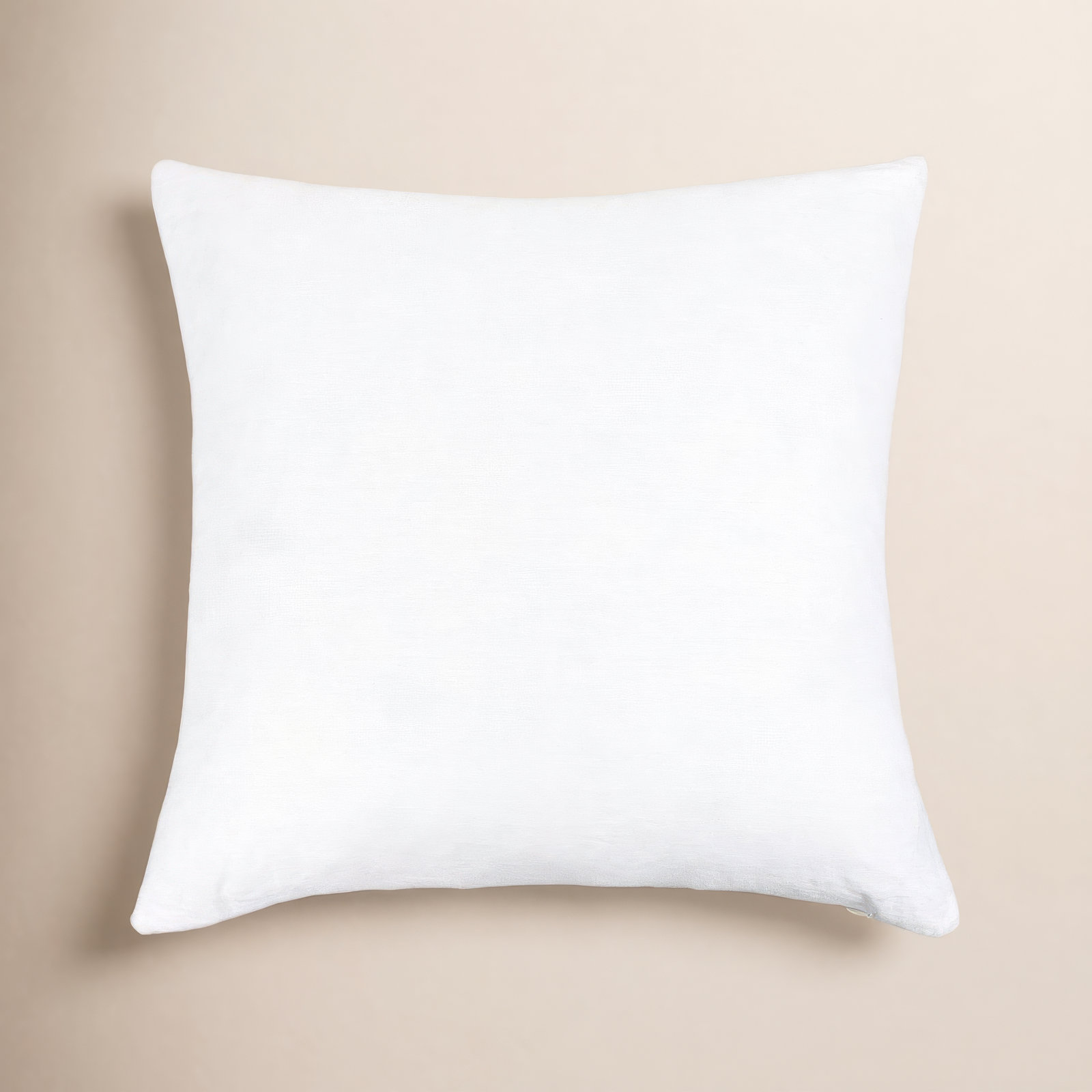 100% French Linen Pillow Sham, White, Square 20", Pillow Cover Only - No Insert