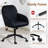 Velvet Home Office Chair with Gold Base and Wheels, Modern Makeup Vanity Chair, Height Adjustable Swivel Desk Chair for Living Room Bedroom Study Room, Black-1165142557