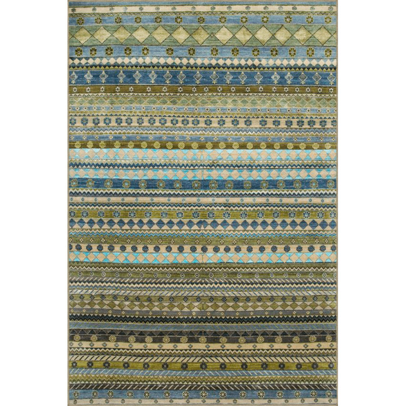 Tapis décoratif rétro à motif vert, Sous-tapis carré 3 pi 3 po inclus