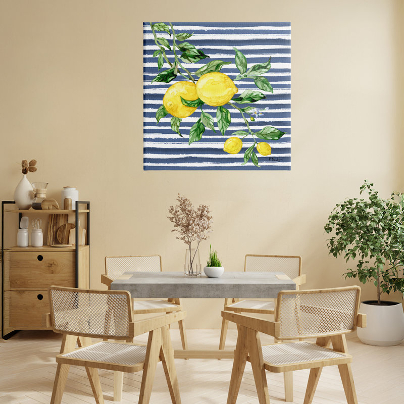 Toile de vigne citron juteuse, design par Paul Brent, H 24 po x l 24 po