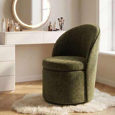 Upholstered Swivel Accent Vanity Stool