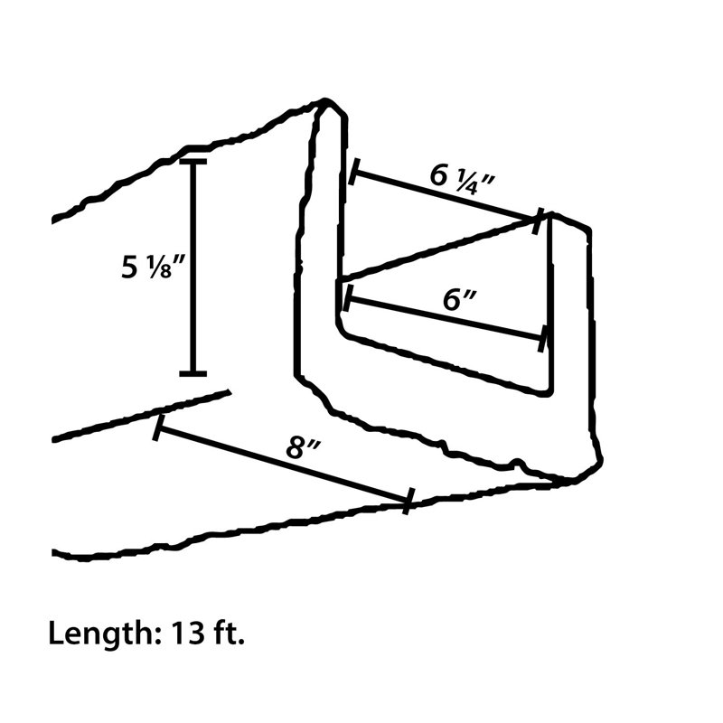 5-1/8 in x 8 in x 153 in Hand Hewn Faux Wood Beam, Medium Oak