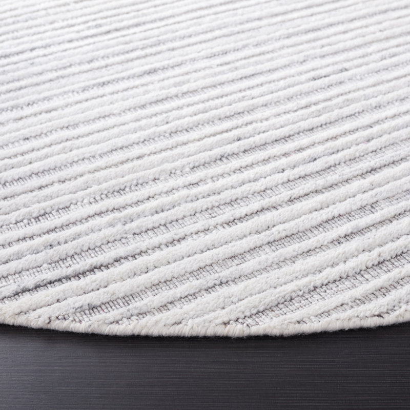 Jennalee Hand Woven Performance Striped Rug, Round 6'