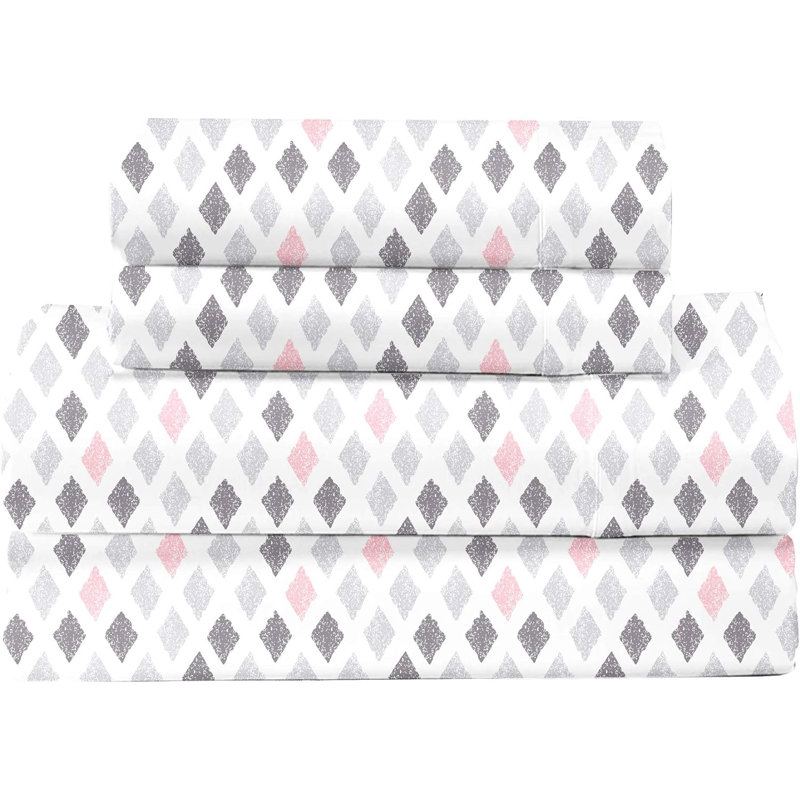  Draps 100% coton, literie en percale à tissage 300 fils, poche profonde de 16 po, Rayures bleues