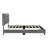1Pc Platform Bed Velvet Upholstered Adjustable Height Headboard Button Tufted Solid Wood Bedroom Furniture-427770100