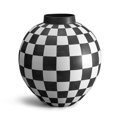 Damier Handmade Porcelain China Table Vase