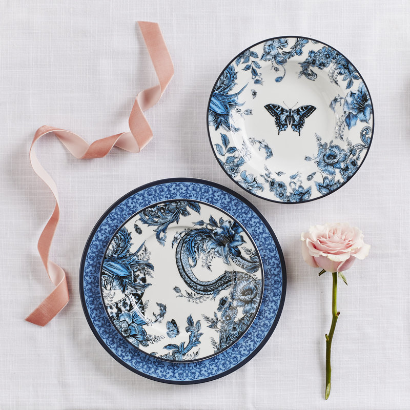 Marchesa Monarcha 4-Piece Dinner Plate Set Porcelain