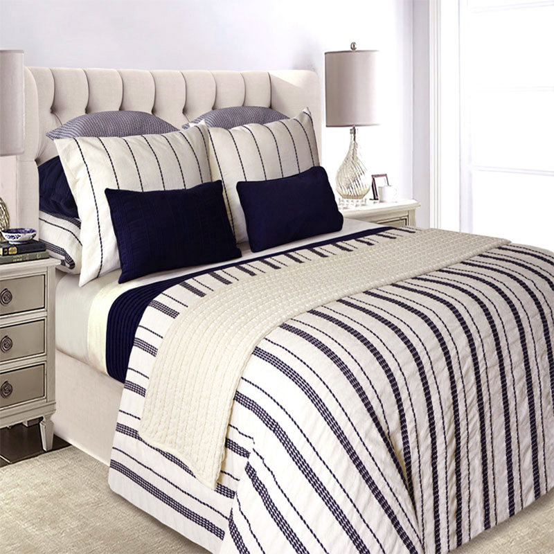 Cotton Stripes Stitched Pillow Sham and Soft Finish, King
