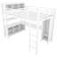 Lit mezzanine en métal avec garde-robe confortable, bureau utile et rangement, options de rangement à la mode,-1872019639