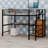 Aribella Full Size Metal Loft Bed With Desk, Storage Staircase And Small Wardrobe-106969732