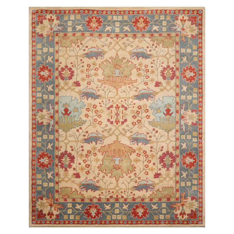 Tapis multicolore en laine touffeté à la main, Rectangle 9 pi x 12 pi
