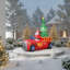 7,5 pi père Noël gonflable conduisant un camion de pompiers avec arbre, cour extérieure éclairée à DEL et décoration de pelouse