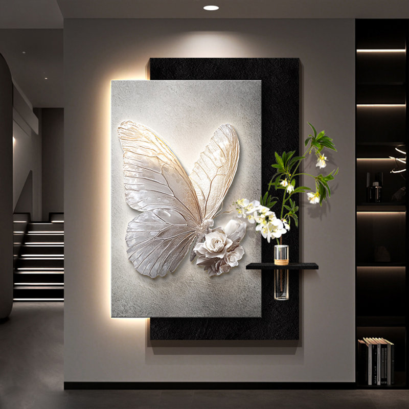 Art mural noir et blanc en grès, H 51,18 po x l 35,43 po x P 1,97 po, Noir / blanc