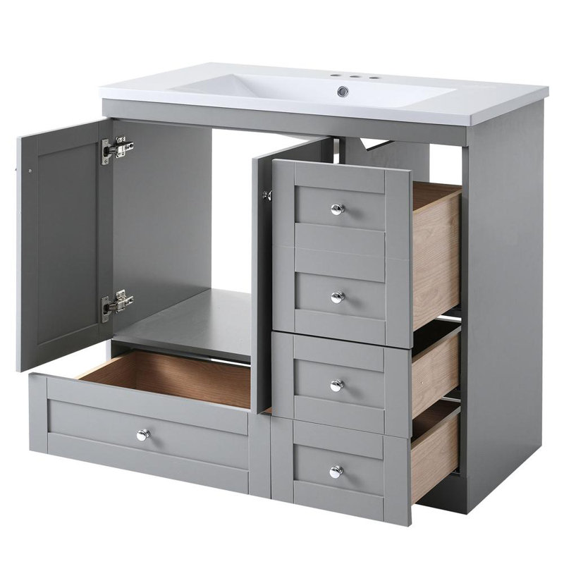 Meuble-lavabo de salle de bain, Gris