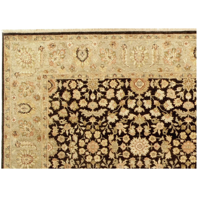 Hand Knotted Wool Oriental Area Rug in Beige/Black/Brown, Rectangle 12' x 18'