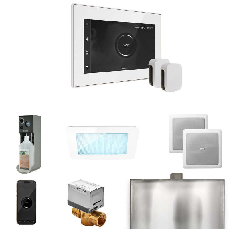 XDream Max Steam Shower Control Package with iSteamX Control and Steamhead , White