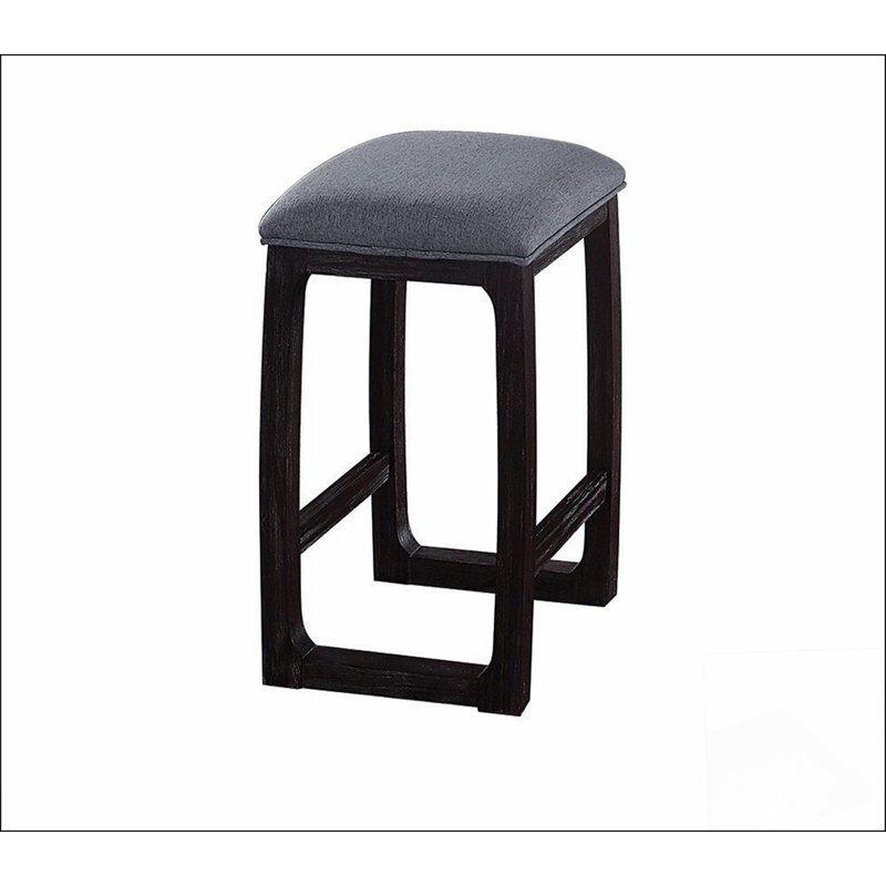 Tabouret à hauteur de comptoir en tissu et espresso vieilli