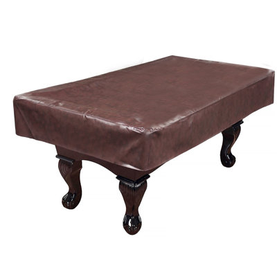 Hathaway 8 Foot Pool Table Cover Fitted – Brown Leatherette Billiard Table Cover with Cotton Lining and Reinforced Seams – Dust and Spill Protection for Game Room Tables