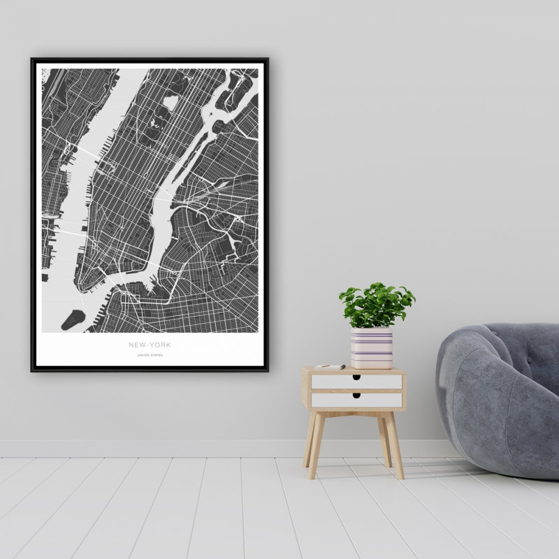 New York, impression de carte graphique sur toile