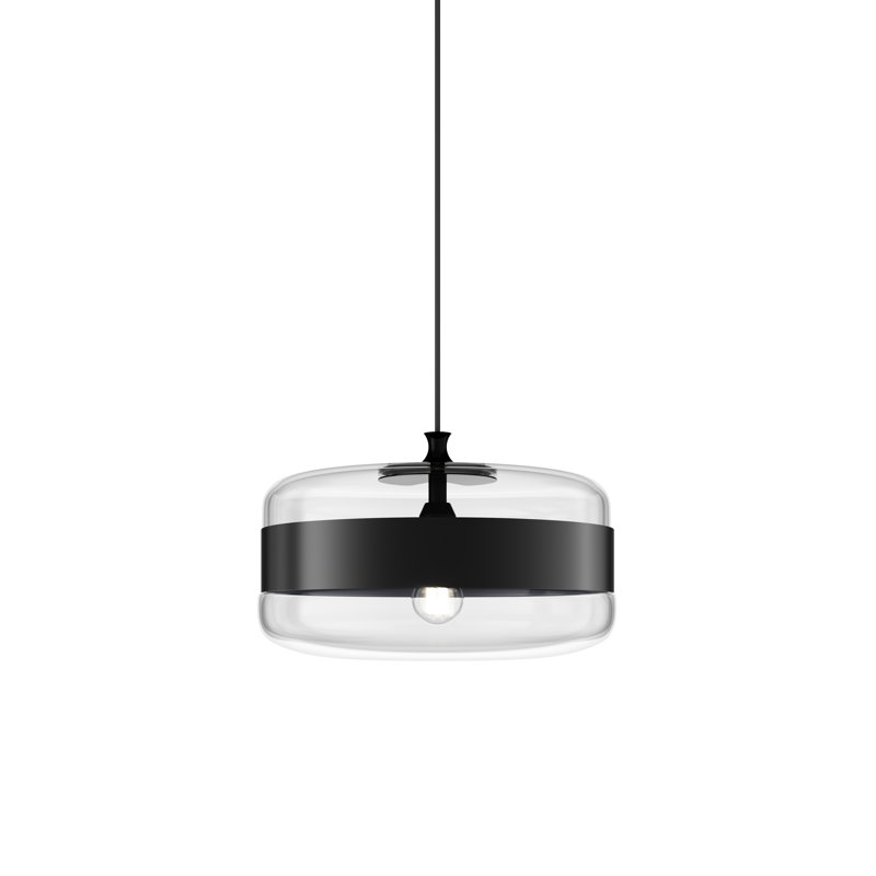 Futura 1 - Light Pendant, 89" H x 16" W x 16" D, Black/Crystal, Matte Black