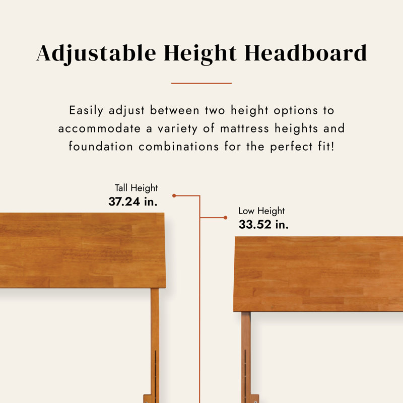  Bradford Wood Adjustable Panel Headboard, Full, Light Toffee
