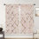 Rideaux de fenêtre roses à motif géométrique 2 pièces, rideaux à motif de losanges dorés modernes pour le salon, la salle à manger, les panneaux de traitement avec passe-tringle