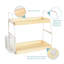 Organisateur de comptoir de salle de bain, étagère de rangement sur pied à 2 niveaux avec panier, plateau en bois pour organisateur de meuble-lavabo-612021970