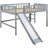 Gray Low Loft Bed With And Slide, Making Bedroom More Enjoyable Slide In For Glamour-222224110-222224104