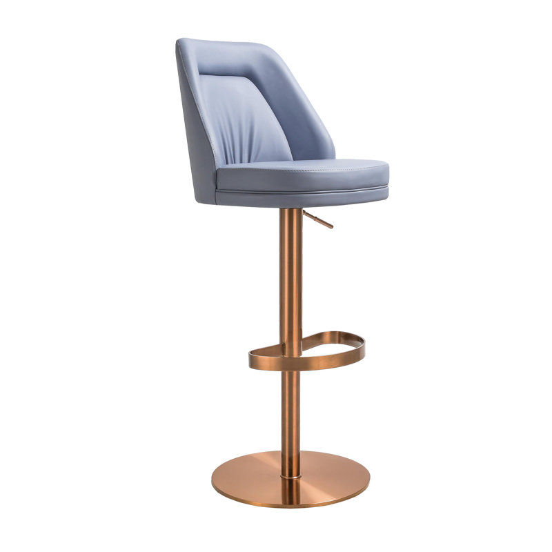 Lowther Stainless Steel,Vegan Leather Accent Stool, Lavender