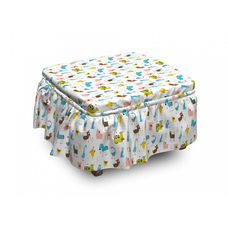Housse pour repose-pieds farm animaux