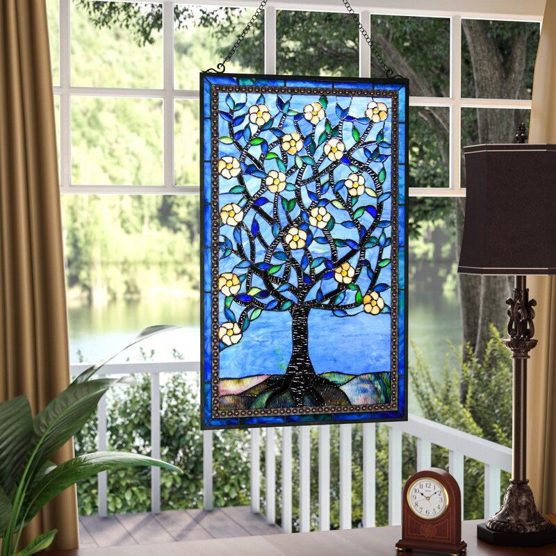Stained glass wall art - Floral And Plants Window Panel