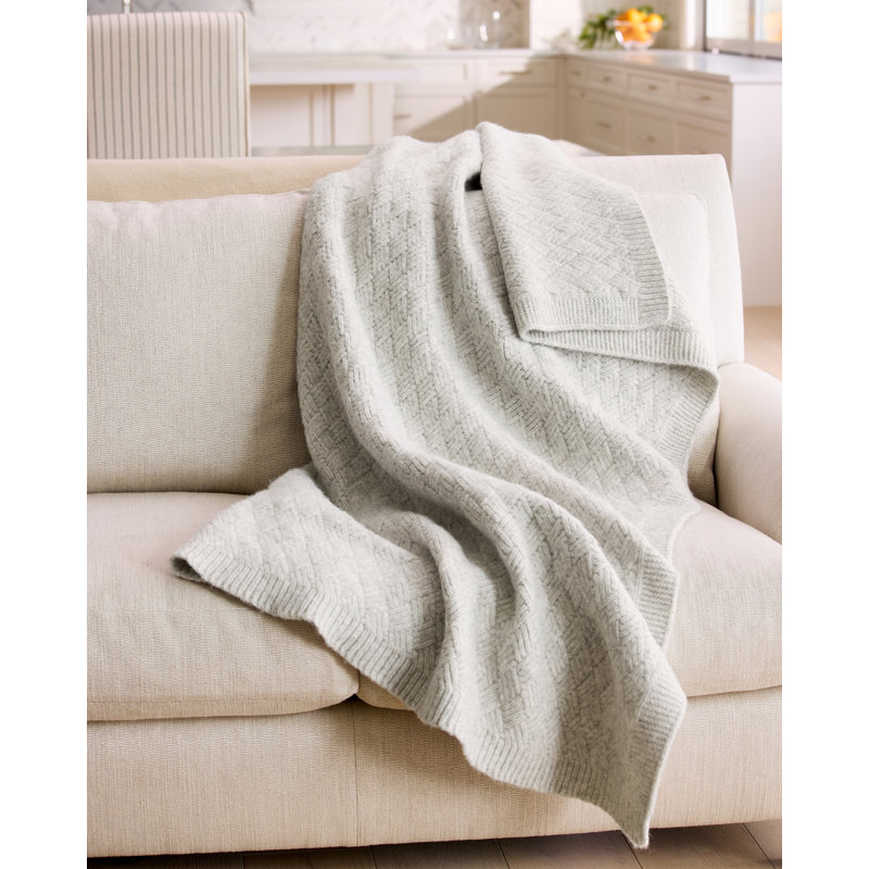 Knitted Throw Blanket, Gray