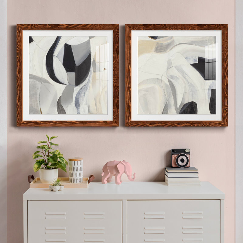 La recherche I - ensemble de 2 reproductions d'art sur papier encadré, Érable encadré, H 35,5 po x l 71 po x P 1,5 po