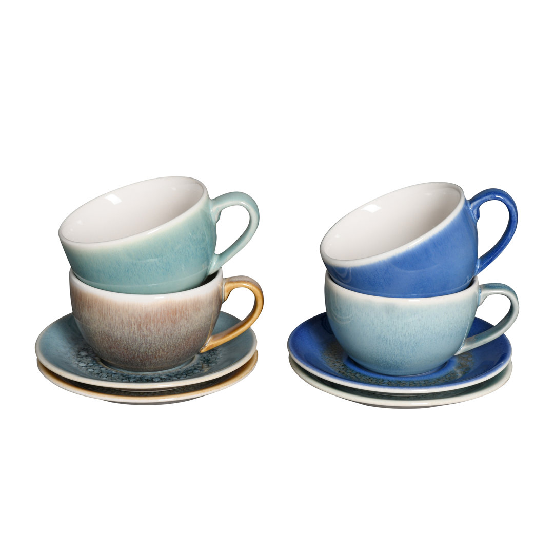 Caldera Stoneware Cappuccino Cup and Saucer