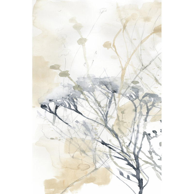«Wildflower Line Contour I» par Jennifer Goldberger - peinture sur toile tendue, H 48 po x l 32 po