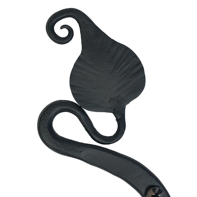 Black Forged Iron Leaf Wall Mounted Toilet Paper Holder