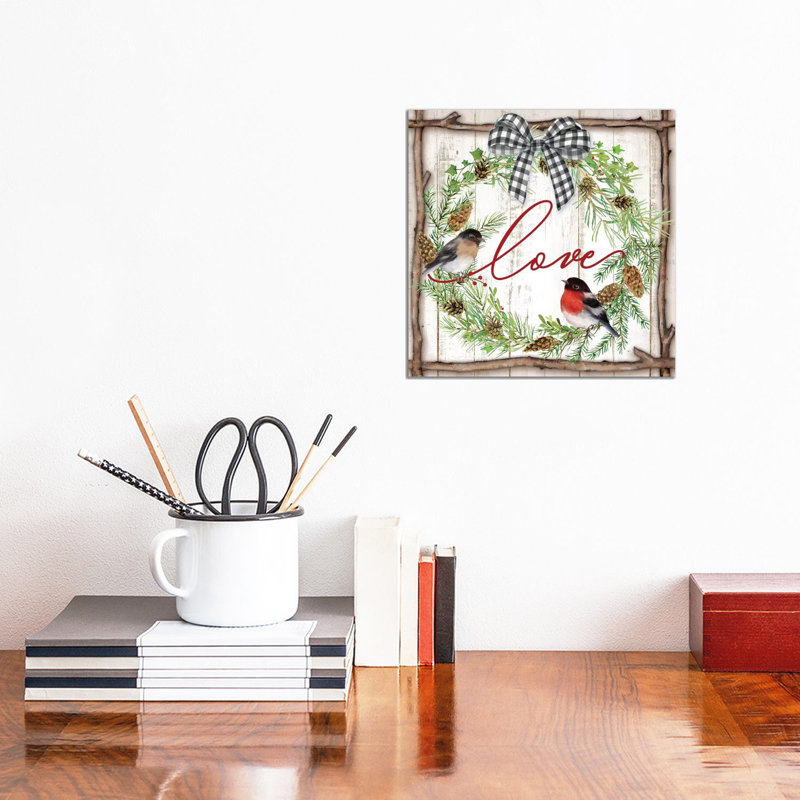 Love Pinecone Wreath by Mollie B. - Wrapped Canvas Print, 30.48 cm H x 30.48 cm W