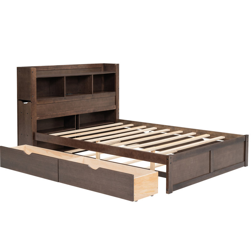 de lit double de couleur double avec 2 tiroirs, lit gigogne simple et lit gigogne escamotable pratique, tablettes en bois massif