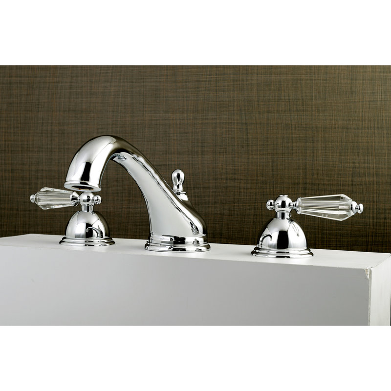 Kingston Brass Wilshire Two-Handle 3-Hole Deck Mount Roman Tub Faucet, Polished Chrome
