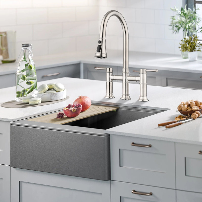 SOUEEUM Pull Down Kitchen Faucet, Brushed Nickel